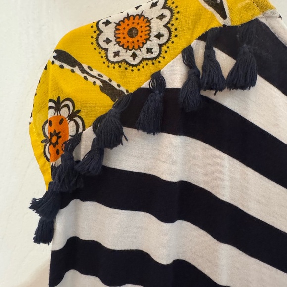 THML Navy and White Striped Maxi Dress with Yellow Floral Detail - Picture 7 of 7